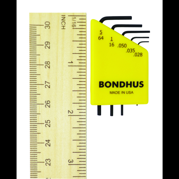 Bondhus Set 5 Hex L-Wrench .028-5/64" in Bag with Label 35393